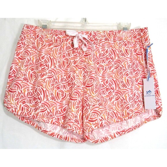 Southern Tide Flamingo Pink Watercolor Whirl Sleep Lounge Shorts Size Small NWT